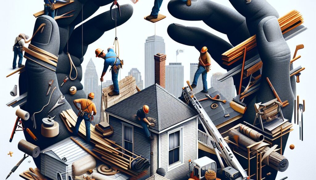 Professional Roofing featured image visually representing "The Skilled Hands We Need: Navigating New Orleans' Roofing Labor Shortage" through symbolic imagery and modern design elements, no text overlay
